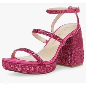 Betsy Johnson Hot Pink Denni Heels Womens Shoes 7.5 Strappy Sandals